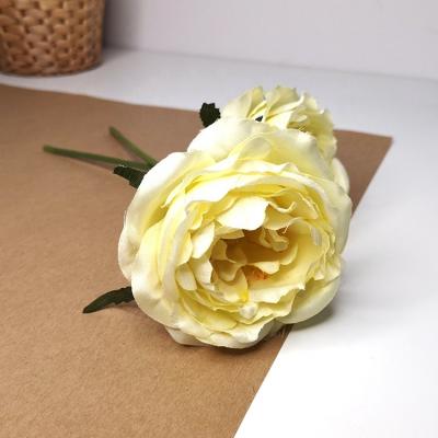 China Eco - Friendly Made Of China Best Quality Peony White Silk Plastics Metal Artificial Flowers for sale