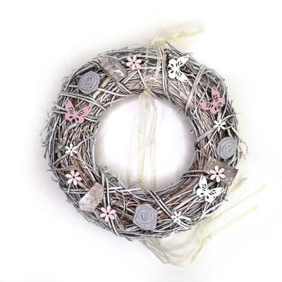 China Best Quality Eco-friendly Hotel Home Office Door Window Decoration Spring Dried Rattan Garland for sale