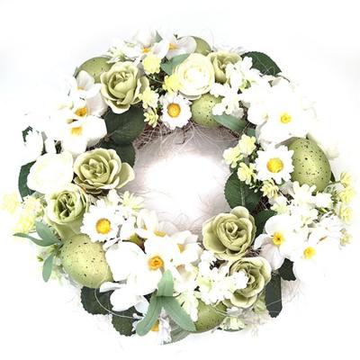 China Eco-friendly High Quality Home Hotel Easter Party Decoration Green Egg Flower Garland for sale