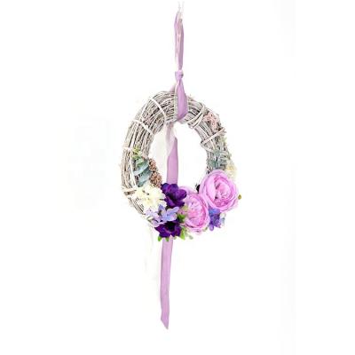 China Eco - Friendly Custom High End Party Home Decoration Purple Peony Rose Flower Wreaths for sale