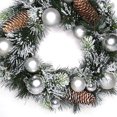 China Eco-friendly BSCI Hotel Home Office Christmas Decoration 33 Cm Pine Cypress Garland for sale