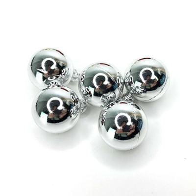 China No Pollen Hot Sale Modern Home Hotel 3cm Christmas Tree Decoration Luminous Silver Plastic Ball for sale