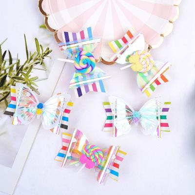 China 2022 new fashion butterfly lollipop hairpin lovely children platypus hairpin kids hairpin mixed accessories gradient color for sale