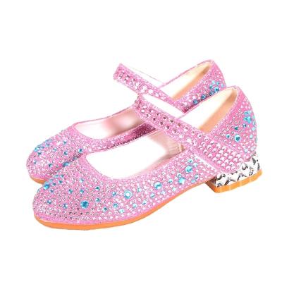 China Breathable Ariel Mermaid Shoes Kids Dress Mary Jane Pumps Little Girls Cinderella Children's Slip On Ballerina Flats Sparkle Leather Shoes for sale