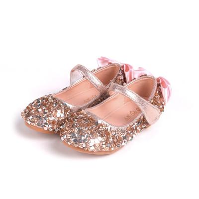 China Fashion Trend Girls Spring Leather Shoes Children Round Toe Crystal Princess Shoes Kids Birthday Party Dance Performance Cute Baby Shoes for sale