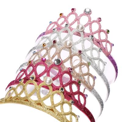 China Sweet Kids Dress Up Baby Elegent Hair Accessories Girls Crown Colorful Tiara Headbands Birthday Gifts Sweet Children Bling for sale