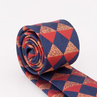 China 100% Handmade Zhonghe Casual Plaid Pattern Jacquard Woven Silk Ties for sale