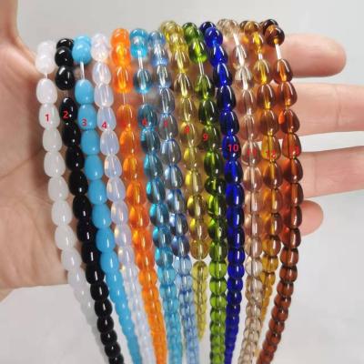 China Crystal Wholesale 6x8mm Water Droplets Shape Opal Beads, Teardrop Pear Shape Crystal Glass Beads For Jewelry Making for sale