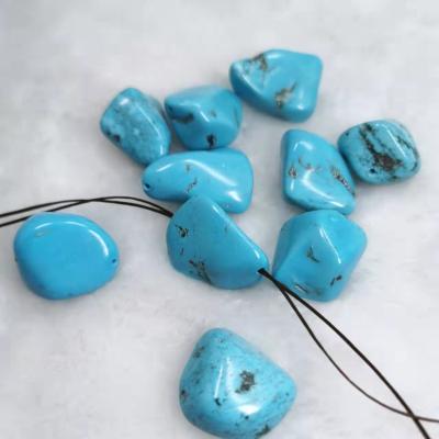 China No Hole Turquoise 20~30mm Straight Stone Nuggets Natural Pebbles Beads Pendant For DIY Bracelet Necklace Jewelry Making for sale