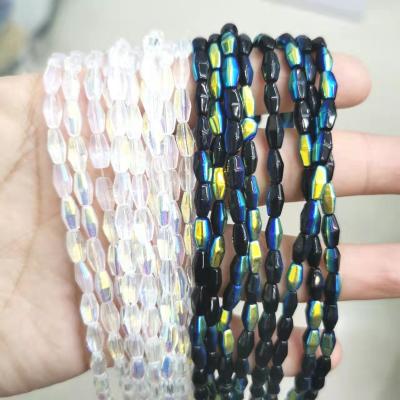 China 4x8MM Crystal Glass Cut Out Oval Barrel Loose Beads For Earrings Necklaces DIY Jewelry Making Clothing Accessories for sale