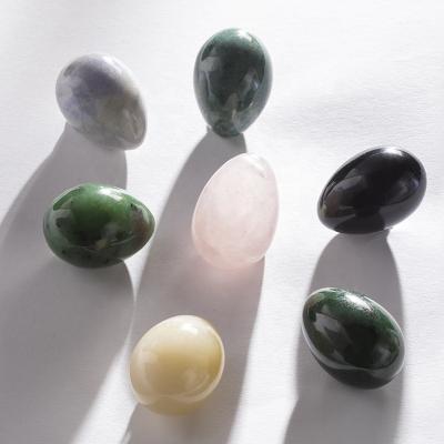 China Natural Black Obsidian Yoni Egg Jade Yoni Eggs Gemstone For Nephritis Jade Yoni Egg Kegel Exercise Set for sale