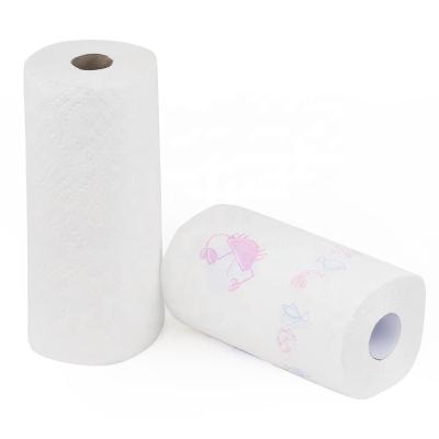 China Virgin Wood Pulps Disposable Kitchen Towel 3 Layer White Factory Custom Strong Absorbent Kitchen Paper Towel Rolls for sale