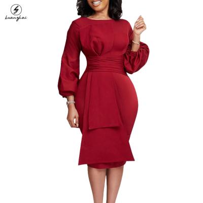 China Latest Design D324 Anti-Static 2023 Spring And Autumn Ladies Office Bodycon Pencil Dress For Women Work Career Formal Dresses for sale