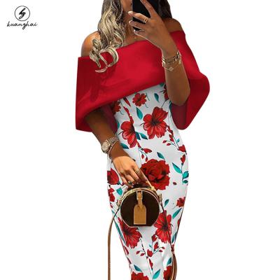 China Wholesale Hot Sale Anti-Static S-3xl Strapless Formal Bodycon Off Shoulder Elegant Casual Women's Floral Dresses Long Summer Dress for sale