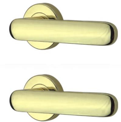 China Modern Professional Design Quality Supplier Polished Brass Lever Door Handle With Zinc Hardware for sale