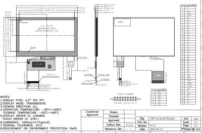 China 480×272 WQVGA Interactive Flat Panel Displays 1000nits Lcd Transparent Display JB0430BDP18RF-C-1 for sale