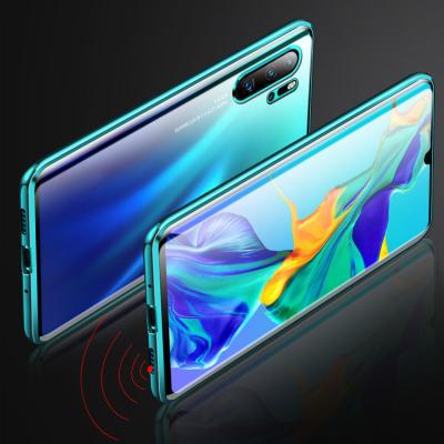 China Shock Proof 2019 Aluminum Magnetic Tempered Glass Case For Huawei P30 Pro Magnet Frame Bumper Cover for sale