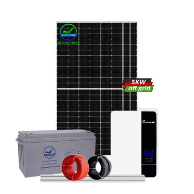 China home solar system 5kw 5000watt off grid complete solar system for sale