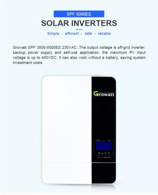 China Hot sale home solar power system 5kw 48v growatt off grid inverter growatt SPF 5000ES solar inverter growatt 5000es for sale