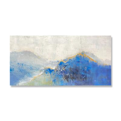 China Modern Abstract Blue Color Landscape Oil Painting On Canvas Wall Paintings For Hotel for sale