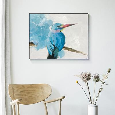 China Wholesale Modern Colorful Home Decoration Bird Modern Wall Art HandPainted Animal Oil Painting for sale