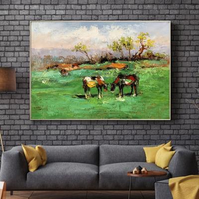 China Modern Special Style Canvas Oil Painting Landscape Living Room Decoration Impressionist Art Wall Hanging Painting for sale