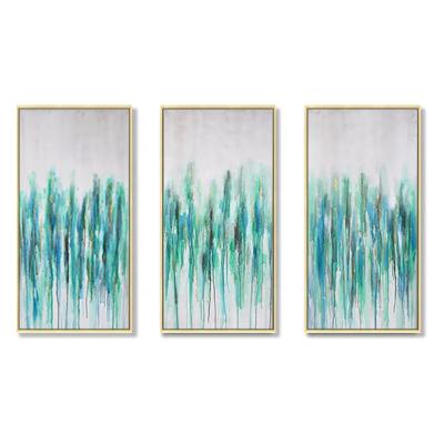 China Abstract Green Forest Bedroom Full Color Abstract Oil Painting 100% Hand Painted With View Canvas Painting For Room Decor for sale