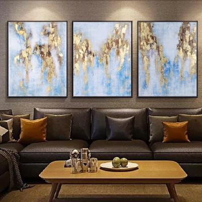 China Golden Vertical 100% Good Quality Aluminum Acrylic Oil Painting Picture Art Hand Painted Modern Abstract Style for sale