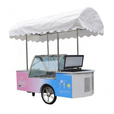 China Outdoor ice cream cart 12 tray ice cream factory snack ice cream cart mobile sorbet cart display ice cream truck for sale