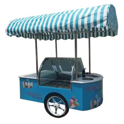 China Italian Snack Factory Ice Cream Truck Cart Showing Mobile Ice Cream Popsicle Display Car Gelato Cart for sale