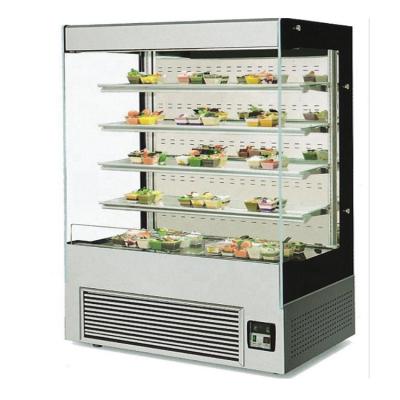 China Supermarket Factory Supply Vertical 5 Layer Cake Display Cabinet 1.2m Dessert Marble Right Angle Refrigerator for sale