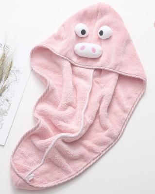 China Cute Quick-Dry Hat Dry Hair Cartoon Thickening Woolly Hair Towel Addicted To Drink Female Korean Creative QUICK-DRY Bathing for sale