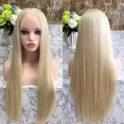 China Indian Hair Blonde 613 Silky Straight Wave Two Tone 13x6 Lace Front Wigs for sale