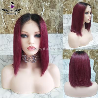 China Cheap Alibaba Beauty Wave Human Wig-online-shopping Silky Straight Girl Pre Pluck Ombre Lead Hair Lace Front Wig1b 99j for sale