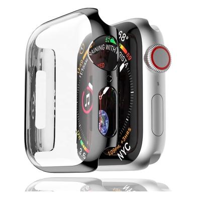 China 360 Degree Full Coverage Device Smart Watch Case Plating Hard PC Case Full Coverage Screen Protector For Apple Watch 44mm Series 6 SE iWatch 42mm for sale