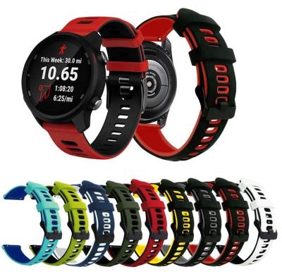 China With Adjustable Buckle Clasp 20mm 22mm Silicone Watch Band Strap For Garmin Forerunner 245 245M 645 Vivoactive 3 Wristband Smart Sport Wristband Watch Band for sale