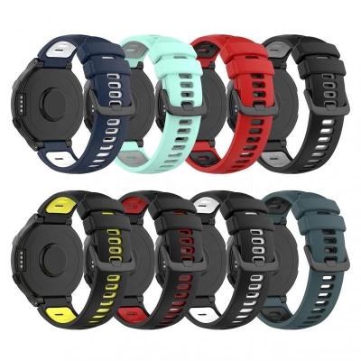 China With Double Buckle Clasp 20mm Color Adjustable Elastic Band One 22mm For Garmin Forerunner 735XT 735/220/230/235/620/630 Soft Silicone Strap Replacement Watch Band for sale