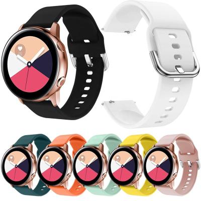 China With Buckle 20mm 22mm Silicone Band For Samsung Galaxy Watch 2 Watch 3 45mm 42mm Speed ​​S3 Active Watch Band Strap Strap For Amazfit Bip for sale