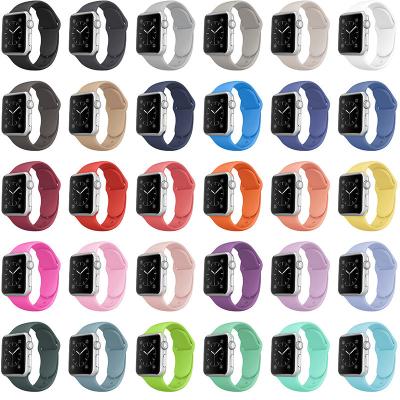 China Quick Realease Replcement Sports Watch Band Silicone Band For Apple Watch 7 41 Se 5 Series 6 45mm 4 3 44mm 40mm Rubber Wristband Strap For iWatch 4 5 42 38mm Smart Strap for sale