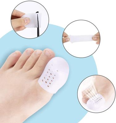 China Eco-Friendly Silicone Toe Cap, Breathable Silicone Toe Sleeves With Holes Large Toe Protector for sale