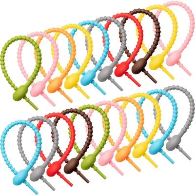 China Multi-Use Multi-Use Colorful Smart Tie Bread Tie Things Reusable Silicone Rubber Twist Tie, Cable Ties, Bag Clip for sale