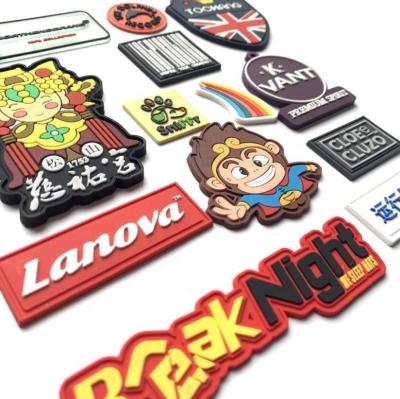 China Customized Viable Rubber Apparel Luggage Tag 3D Patch Labels PVC Patches Private Sew Logo On Garment Label for sale