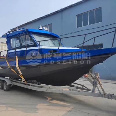 China Aluminum Fishing Boat Sales 25ft 7.5m Deck Walkaround Easy Craft Aluminum Speed ​​Boat for sale