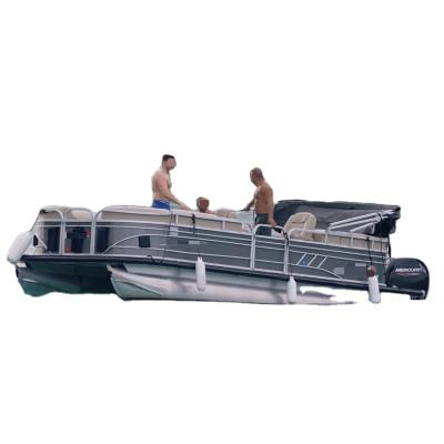 China Fishing/Working/Passenger Carry 30ft Catamaran Vegetable Plankton Luxury Aluminum Floor Party Pontoon Fishing Boat For Outdoors for sale