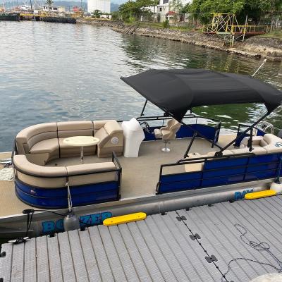 China Fishing/Work/Passenger Carry 25ft 7.5m Inshore Aluminum Pontoon Fishing Boat Poseidon Lake Boat Brand New With CE Certification for sale