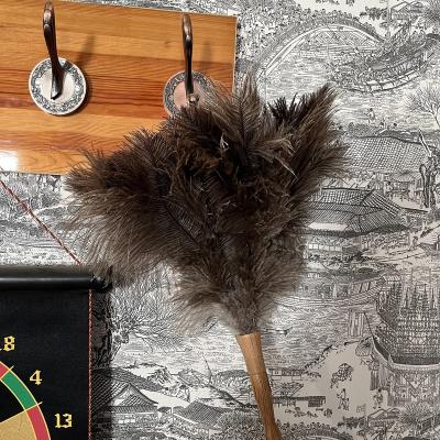 China Wholesale Good Quality Sustainable Wood Handle Eco-friendly Fluffy Household Anti-Static Soft And Reusable Ostrich Feather Cloth for sale