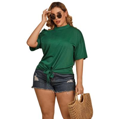 China Customizable Oblique Shoulder T-Shirts Viable Women's T-Shirts Plus Size Solid Color Streetwear T Shirt for sale