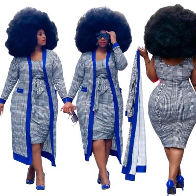 China Washable Dress Set Women's Two Piece Nightclub Cardigans Coat Dress + Vest Dress Suit Two Piece Sets for sale