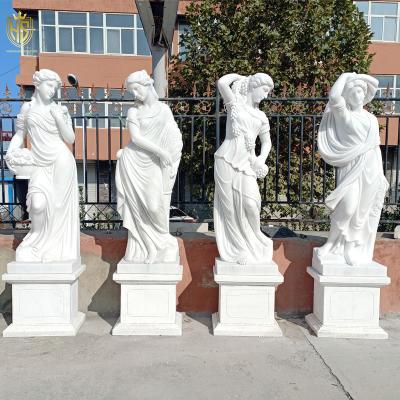 China Europe Life Size White Marble Female Statue Four Seasons Goddness Of Greek Mythology Female Sculpture for sale