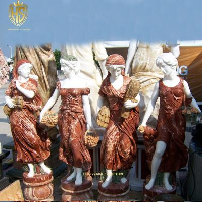 China Greek Natural Marble Female Statue Customized Design Europe Four Seasons Goddness Outdoor Decoration for sale